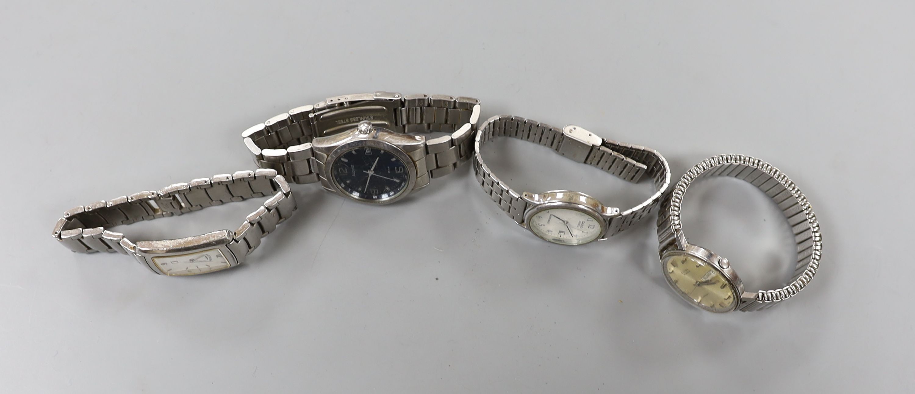 Four assorted gentleman's wrist watches including a 1960's steel Eloga watch.